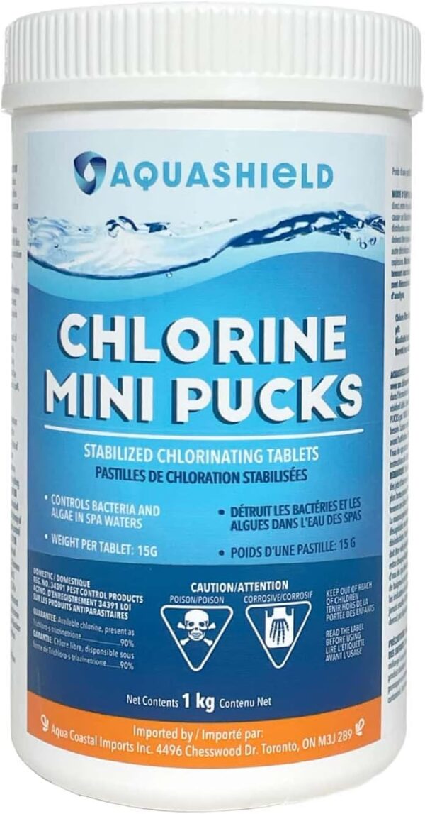 Chlorine Mini Pucks for Spa & Hot Tubs (1kg/2.2lbs) by Aquashield