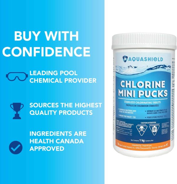 Chlorine Mini Pucks for Spa & Hot Tubs (1kg/2.2lbs) by Aquashield - Image 2