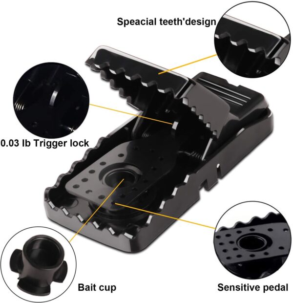 Mouse Trap, Mice Traps Indoor and Outdoor, Humane Small Mouse Snap Trap, Reusable Mouse Catcher - 8 Pack - Image 4