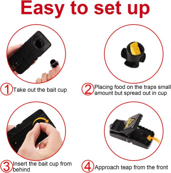 Mouse Trap, Mice Traps Indoor and Outdoor, Humane Small Mouse Snap Trap, Reusable Mouse Catcher - 8 Pack - Image 5