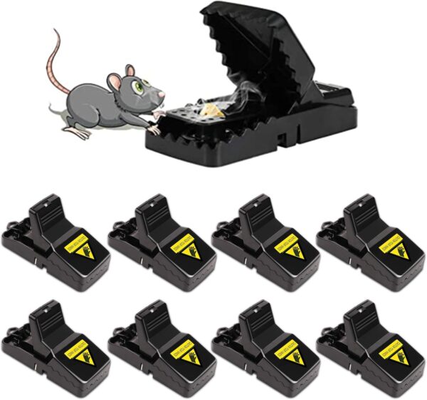 Mouse Trap, Mice Traps Indoor and Outdoor, Humane Small Mouse Snap Trap, Reusable Mouse Catcher - 8 Pack