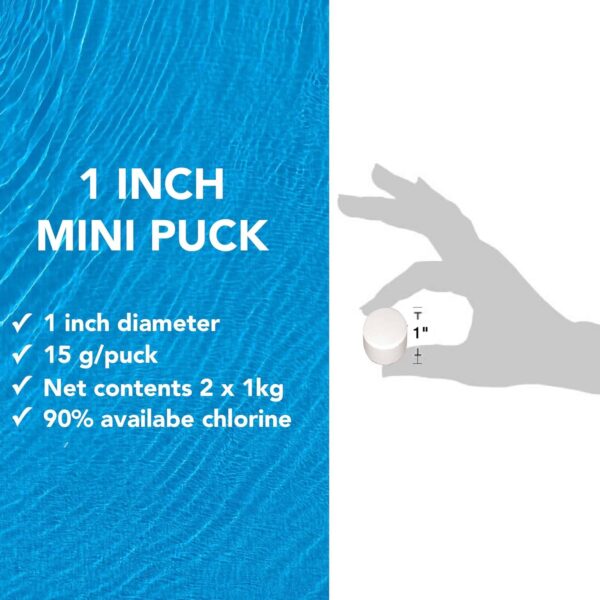 Chlorine Mini Pucks for Spa & Hot Tubs (1kg/2.2lbs) by Aquashield - Image 3