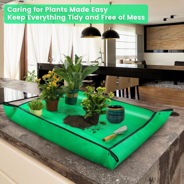 Onlysuki 39.5"X31.5" Large Repotting Mat for Indoor Plants Transplanting Thick Rectangular Waterproof Rpotting Mat Gardening Gifts for Women - Image 4