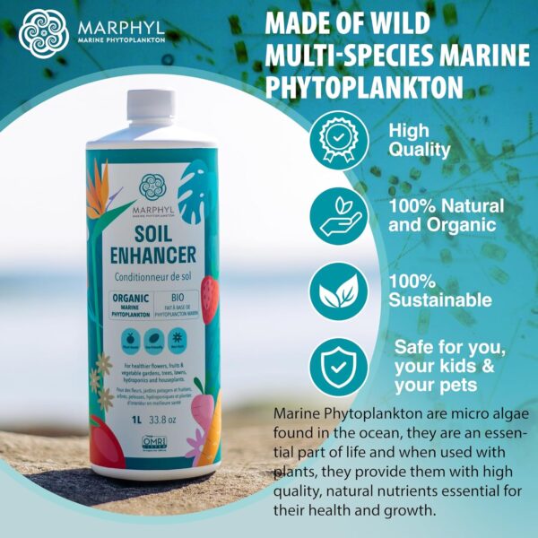 MARPHYL Organic Liquid Fertilizer – Indoor & Outdoor House Plant Fertilizer - All-Purpose Nutrient-Rich Plant Food - Soil Enhancer for Garden, Flowers, Vegetables, Succulents, Bamboo, Hydroponics - Image 2