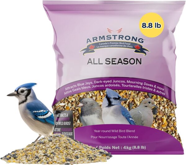 Armstrong All Season Blend, Premium Wild Bird Seed Mix, 4KG (8.8LB) Bag
