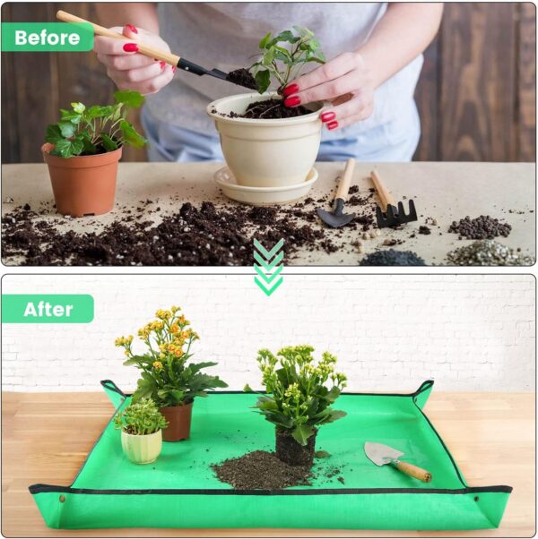 Onlysuki 39.5"X31.5" Large Repotting Mat for Indoor Plants Transplanting Thick Rectangular Waterproof Rpotting Mat Gardening Gifts for Women - Image 3