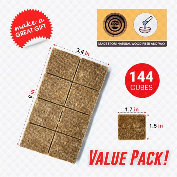 Dextreme Fire Starter Pack of 144 Natural Fire starters Cubes for Wood Stoves, Campfires, BBQ, Grill Pit, Fireplace, Charcoal, Smokers and Camping - Easy to Ignite, Non Toxic, Made in Canada from Wood Fiber and Wax - Image 2